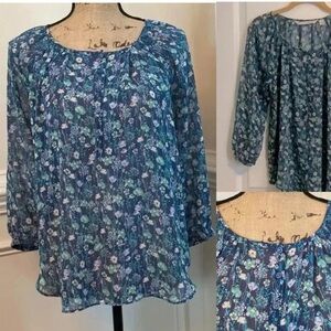 Lauren Conrad Floral Blouse Size: Small